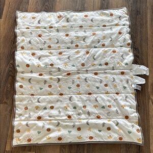 Little Star Organic Reversible Quilt Toddler Baby Blanket Mushrooms Sun Moon